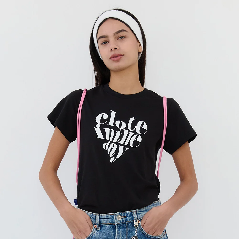 HEART LOGO SMALL T-SHIRT - BLACK