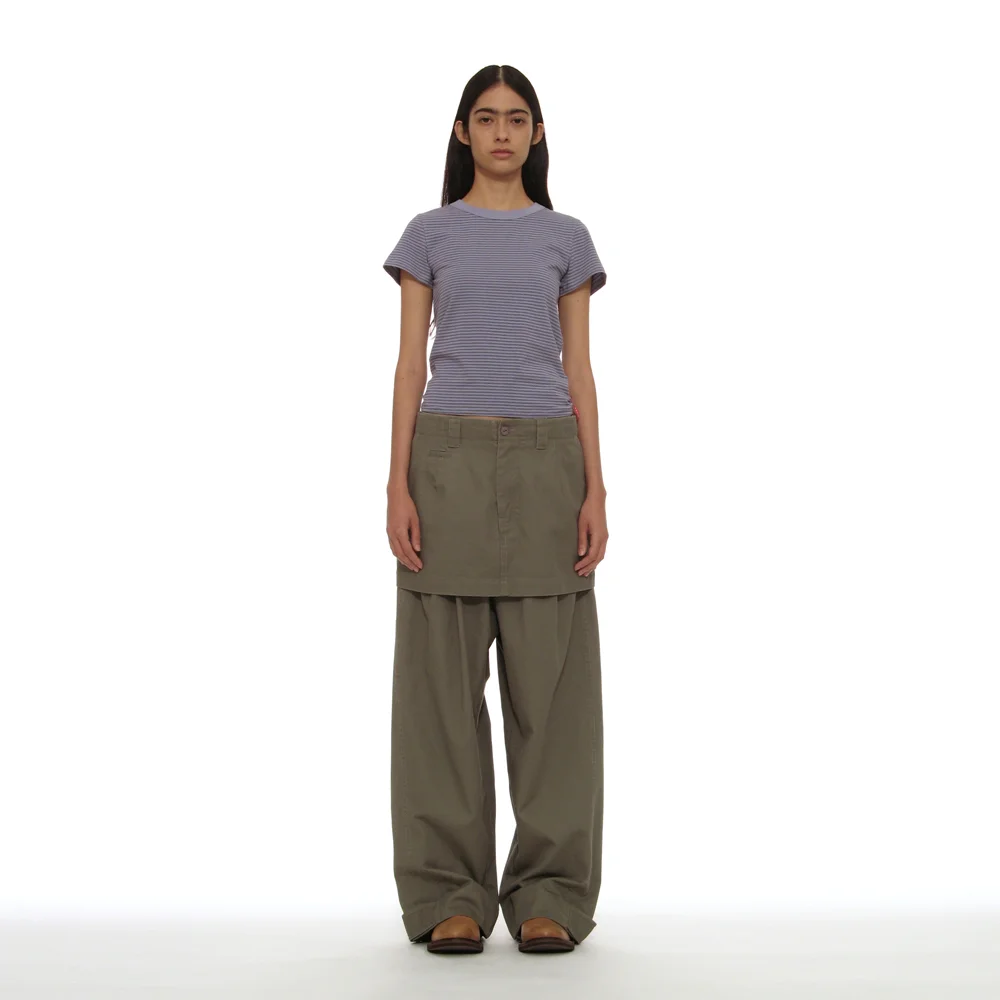 DETACHABLE LAYERED CHINO SKIRT-PANTS_WARM GREY
