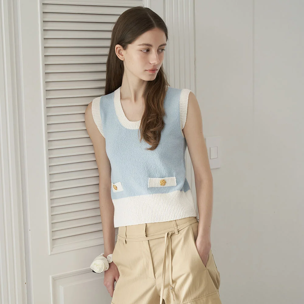 Camelia Sleeveless Vest_2colors
