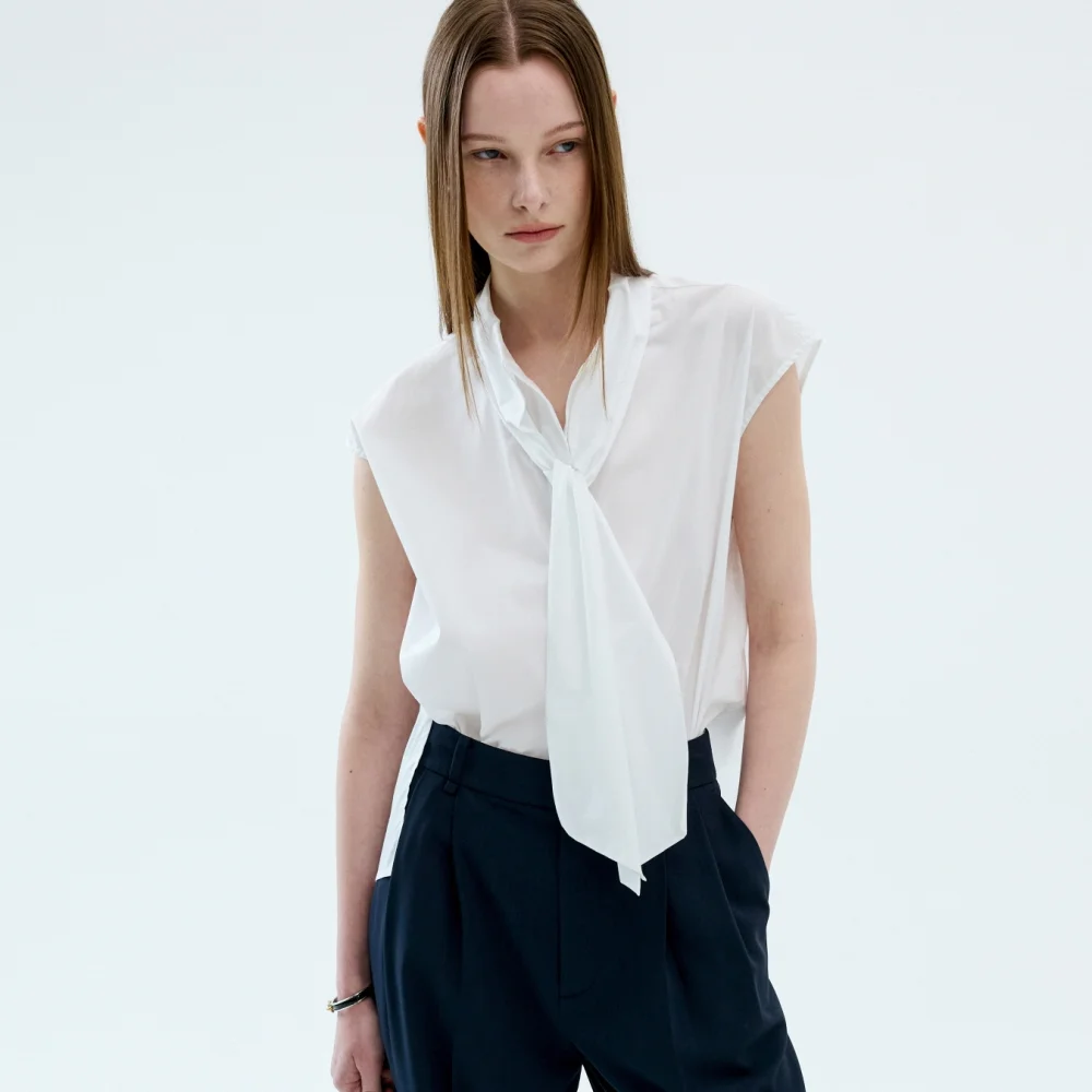 SLEEVELESS COTTON TIE SHIRTS2_WHITE