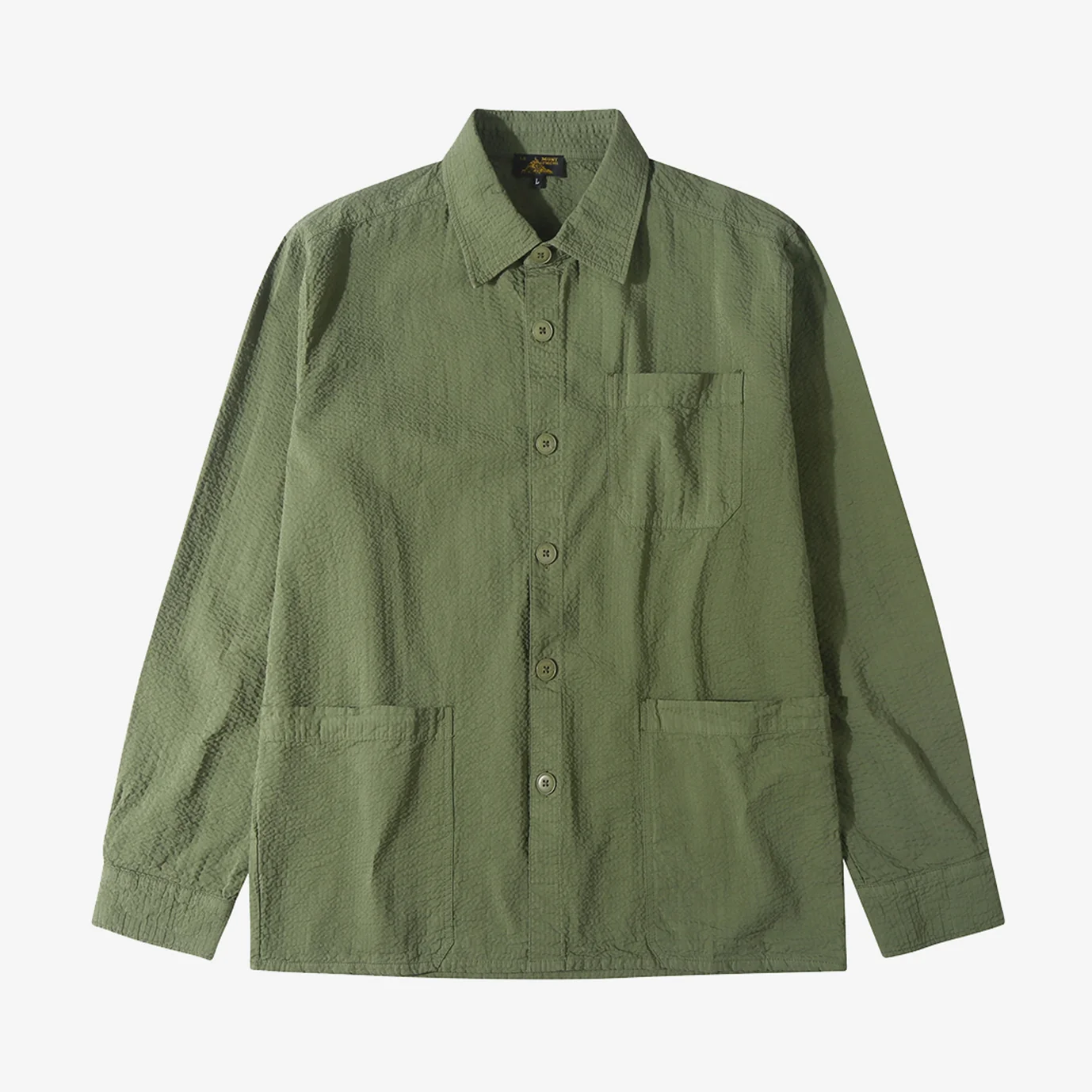 Seersucker Shirts Jacket_Khaki