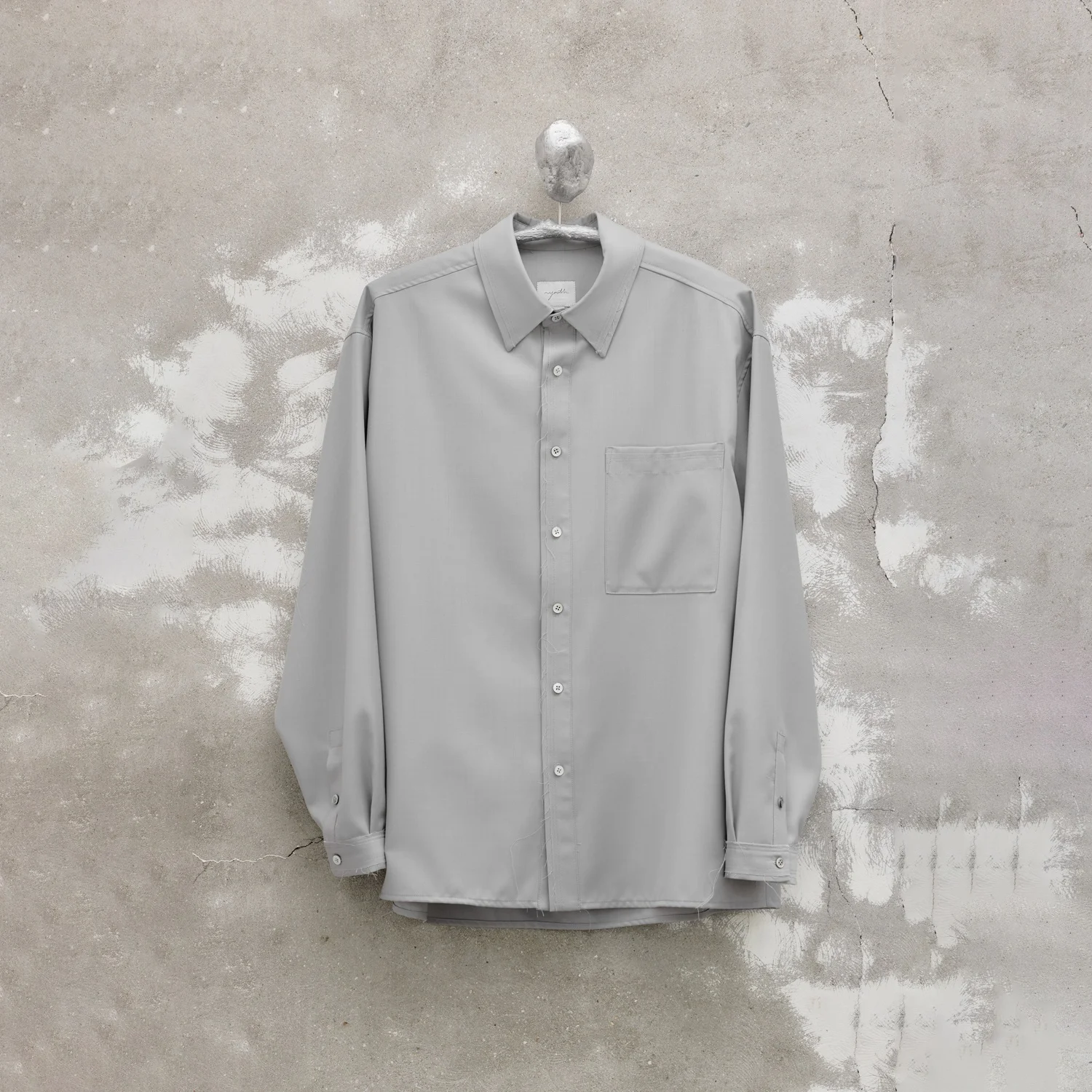 Cut-off Loosed Shirt - Light Grey