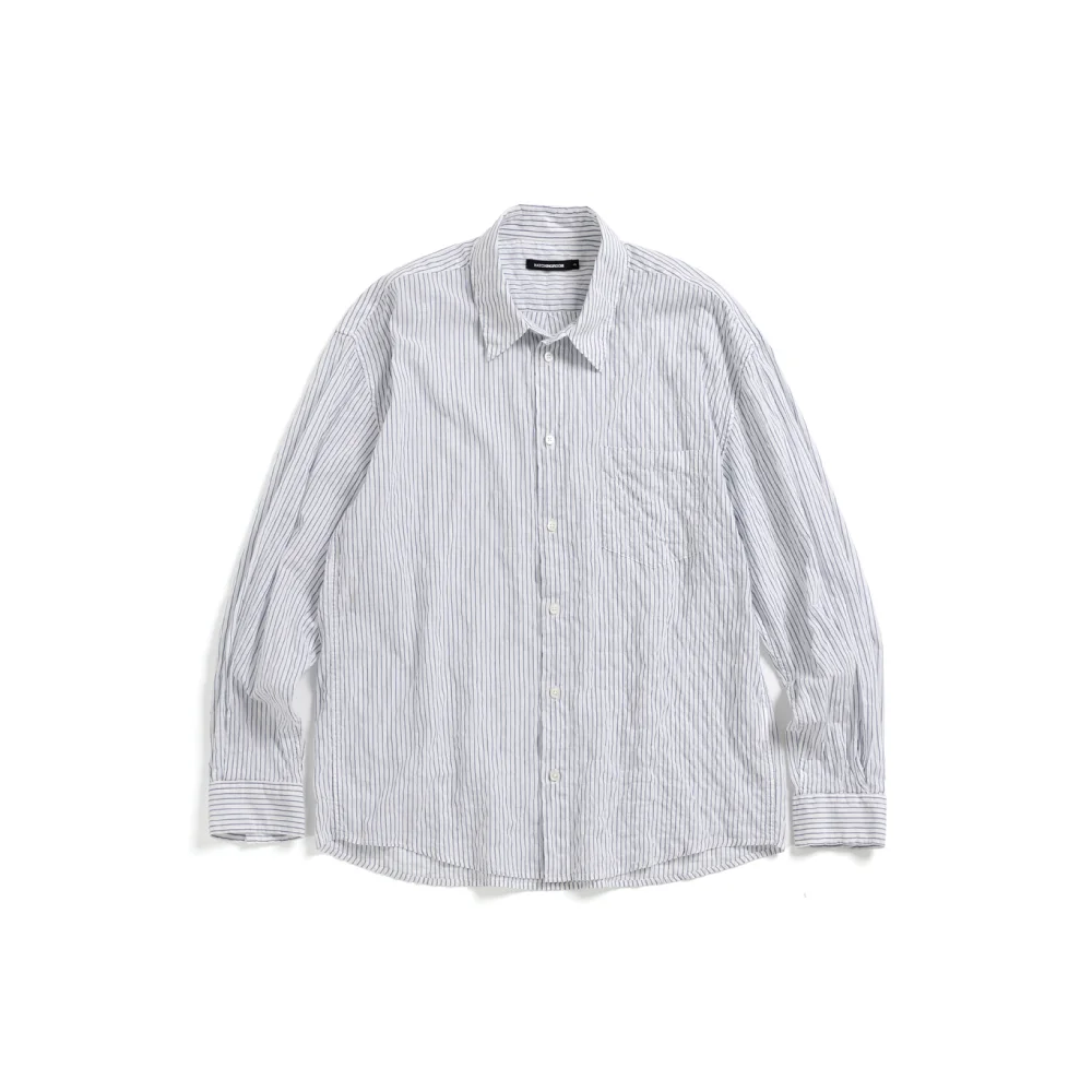Classic Shirt Shirring Stripe White/Blue