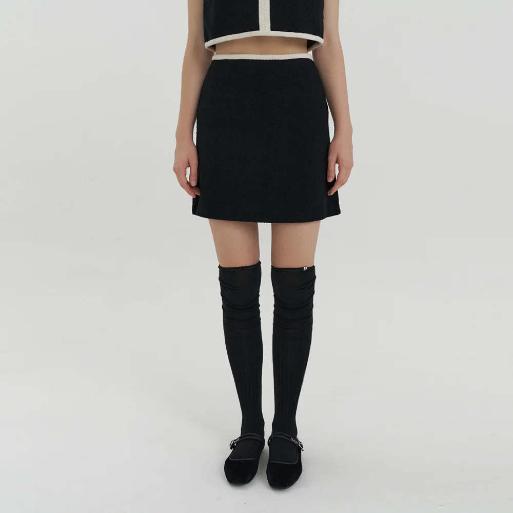 line classic boucle tweed skirt