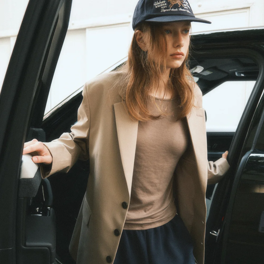 Tailored Blazer Jacket_BEIGE(W25-OT05)