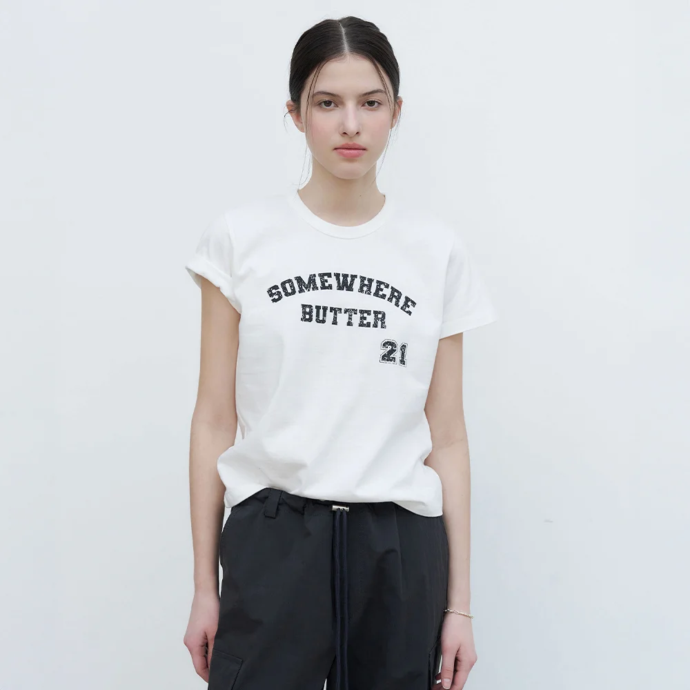 21 Square Logo Top - Ivory