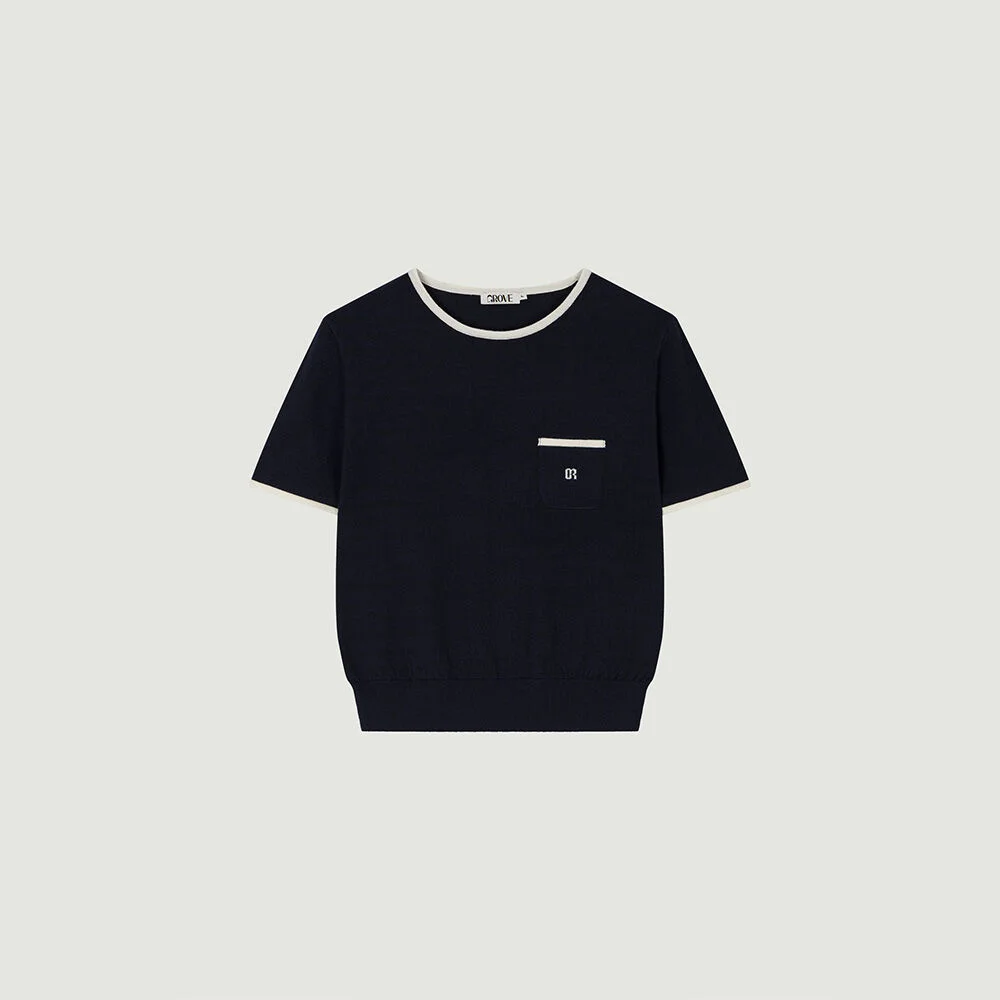 JESSE KNIT TOP (NAVY)