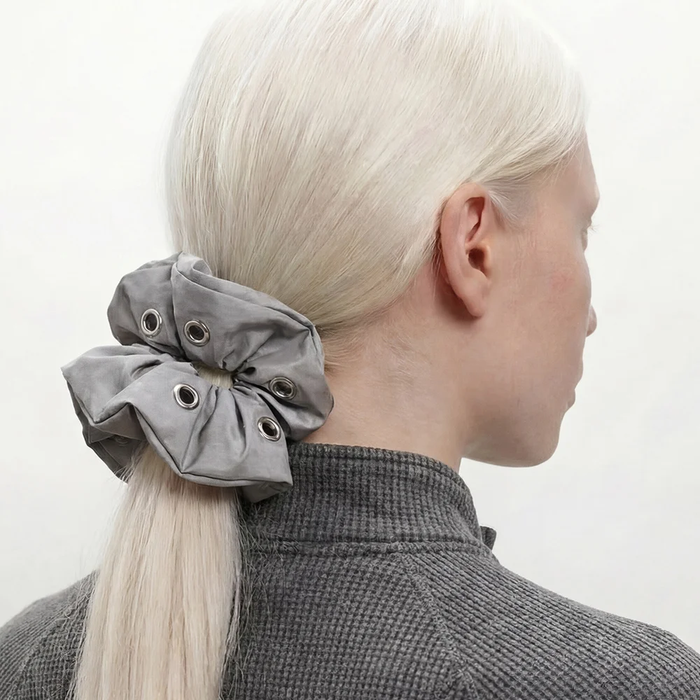 孔眼 點綴 護髮 Shushu 髮圈 女裝 髮圈 SCRUNCHIE / MID / EYELET / WS / SILVER