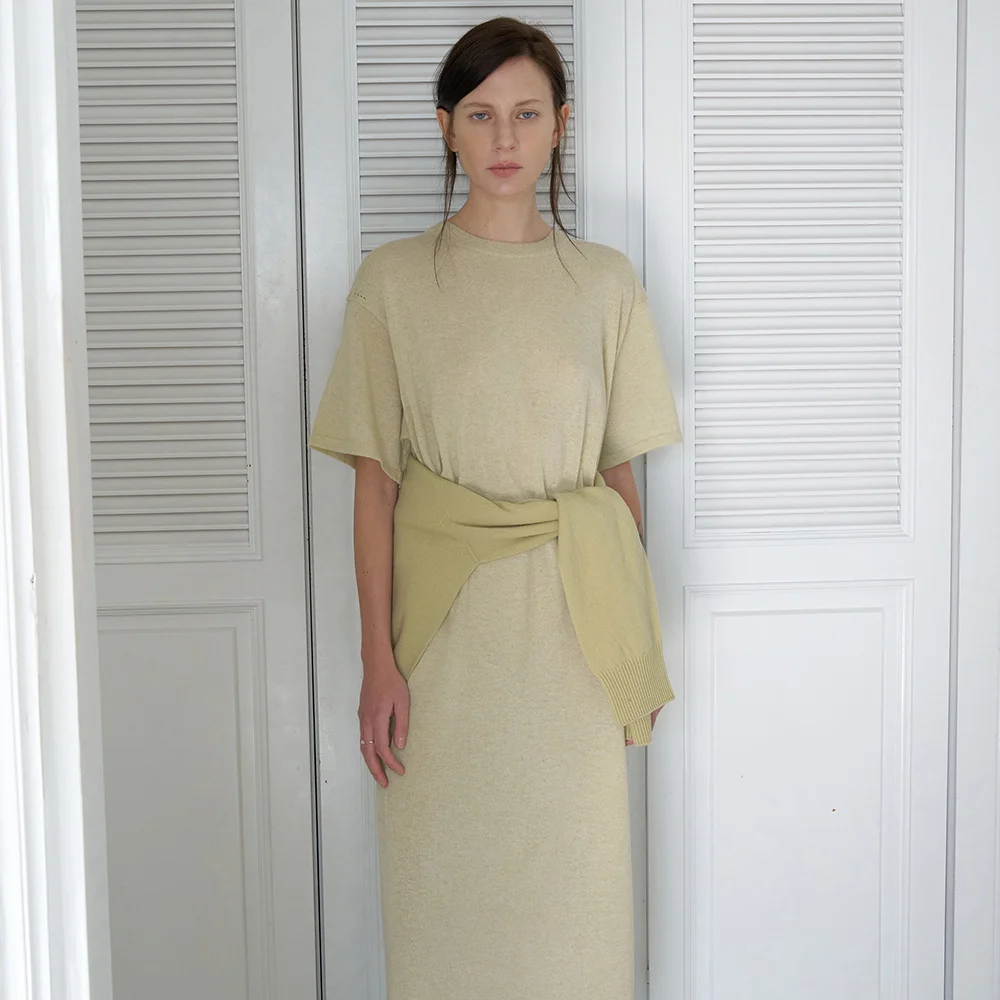 ORGANIC LINEN KNIT OPS_SOFT MELON