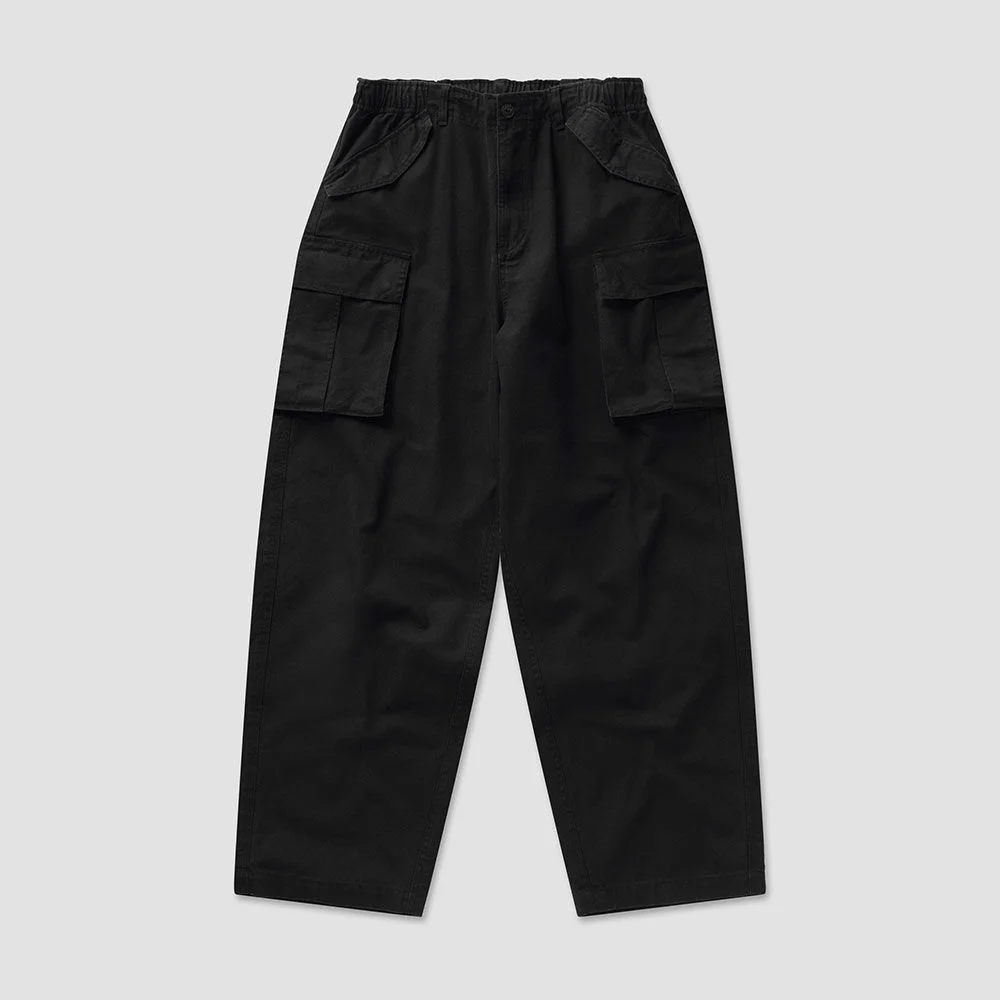 Washed Oxford Cargo Pants 4(Black)