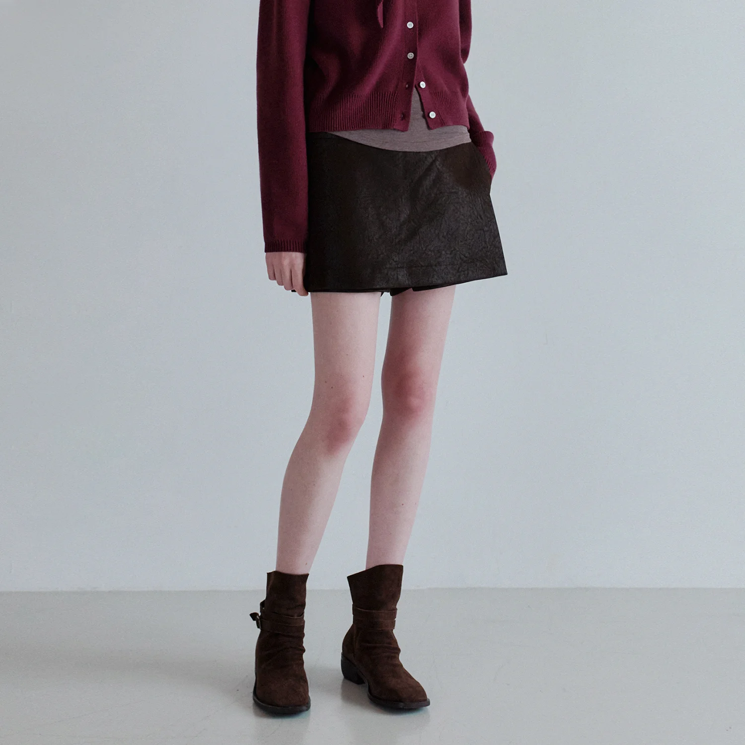 經典 麂皮 RAB 半身裙 褲子_Subtle Brown