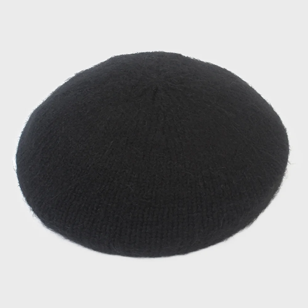 Wool Black Knit Beret 貝雷帽