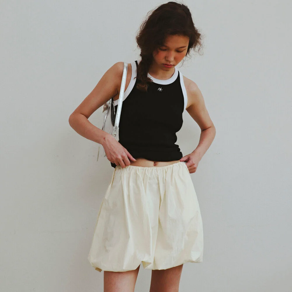 Balloon mini skirt / Cream