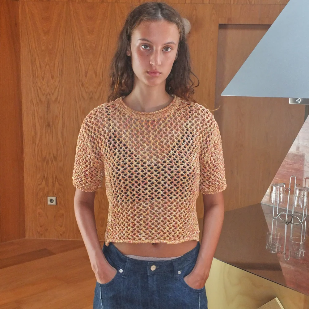 SCOTCH CROP HALF KNIT - ORANGE