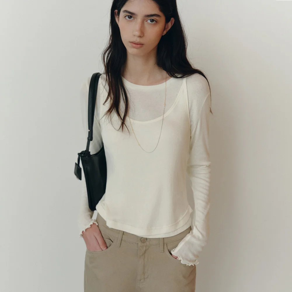 Asti Soft Layered T-Shirt (Ivory)