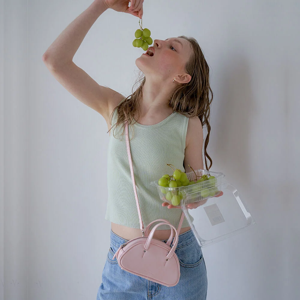 mini baguette bag - light pink