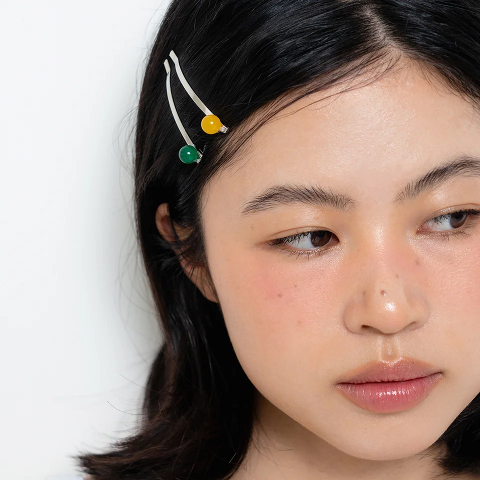 gemstone ball hair pin - 4color