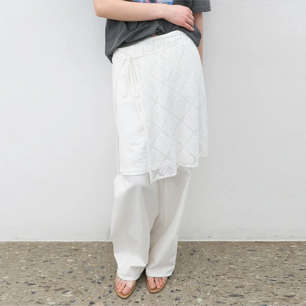 LACE LAYERED BANDING MIDI SKIRT (SK-5103)