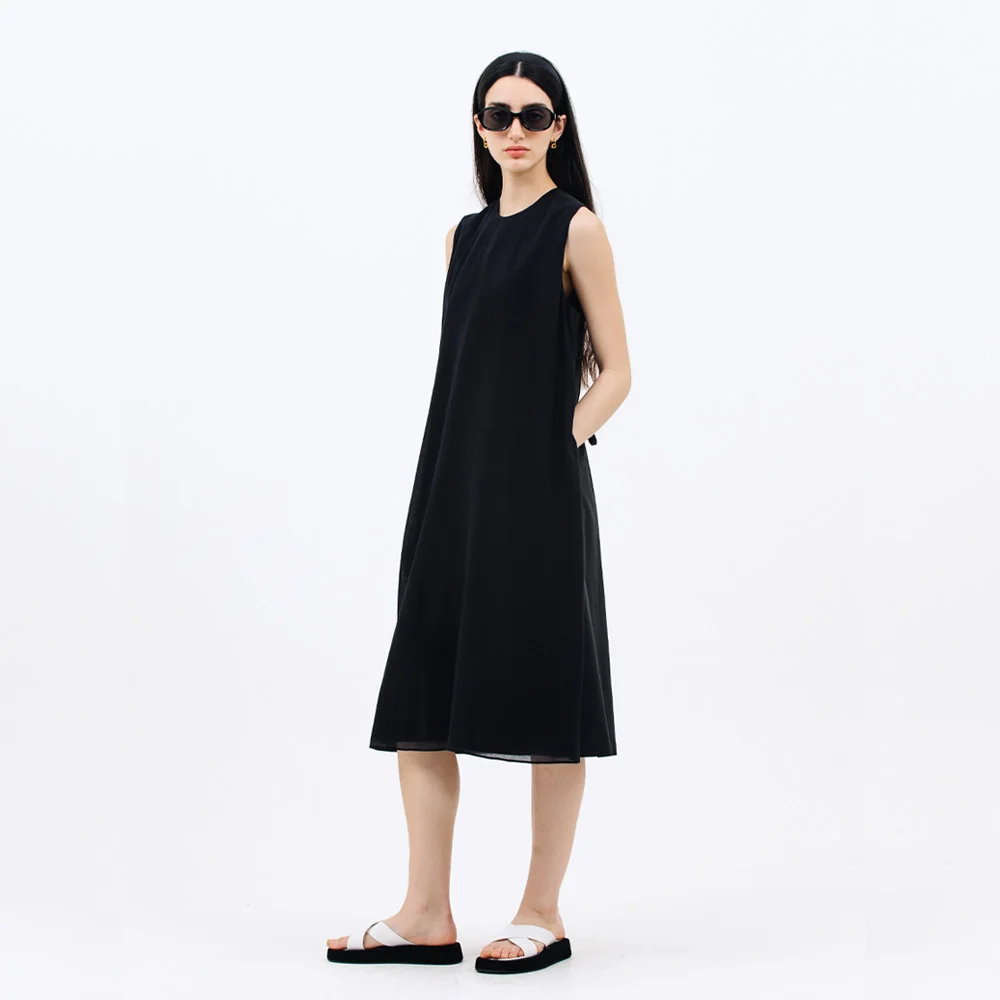yoru layered dress_black
