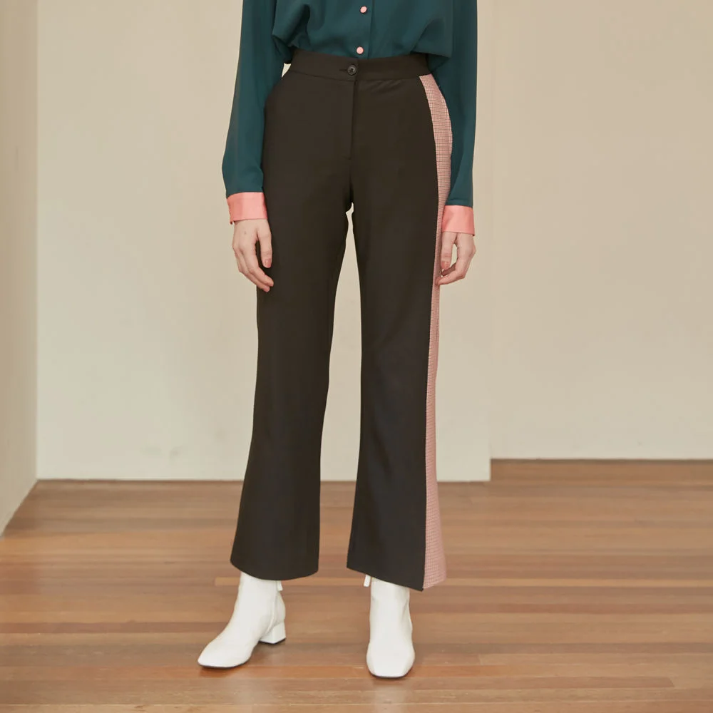 SIDE CHECK PANTS_BLACK