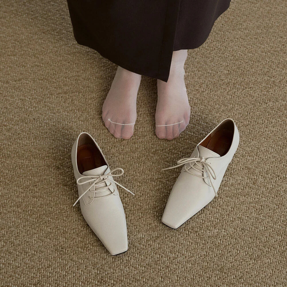 ROEV Square Lace up Loafers (3color)