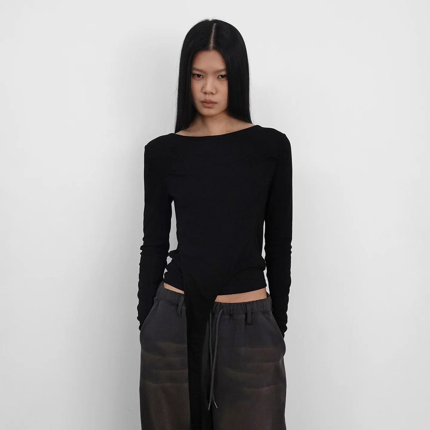 Layered Strap Long Sleeve_Black