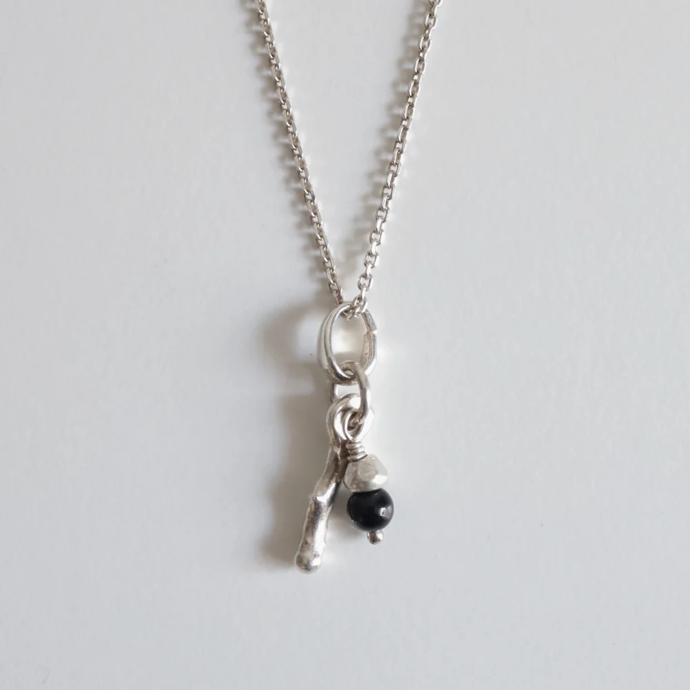 Onyx branch necklace