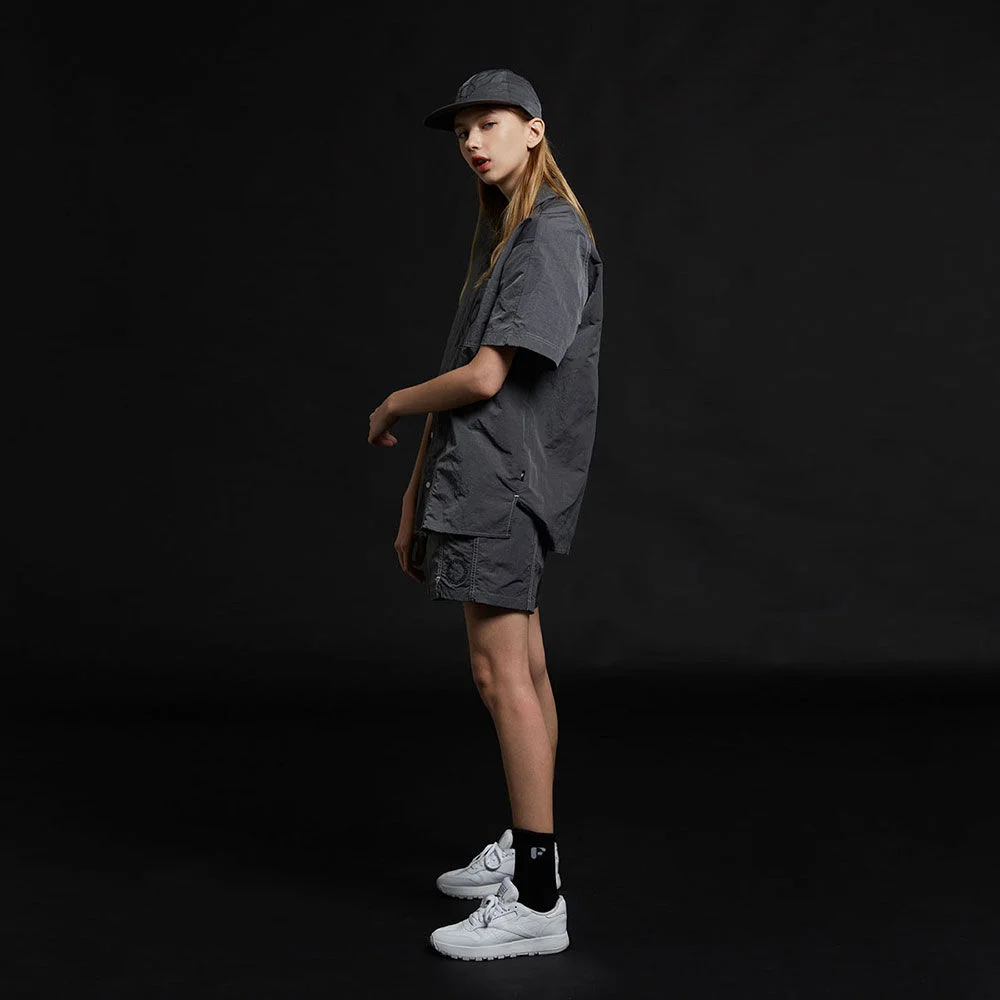 NYLON BANDING SHORTS_WOMEN(DARK GRAY)