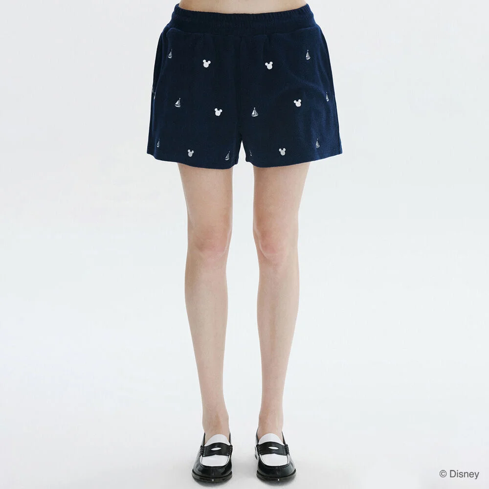 All-over Mickey_Terry Shorts (Navy)
