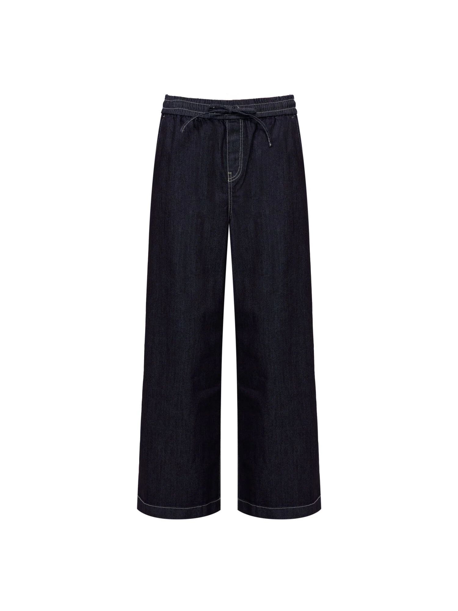 COOL FLEX (涼感 Flex) 女裝 牛仔 鬆緊帶 褲子_DARK DENIM_DWM263668B