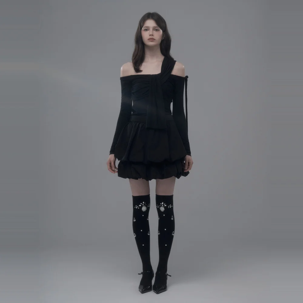 Balloon Cancan Skirt - Black