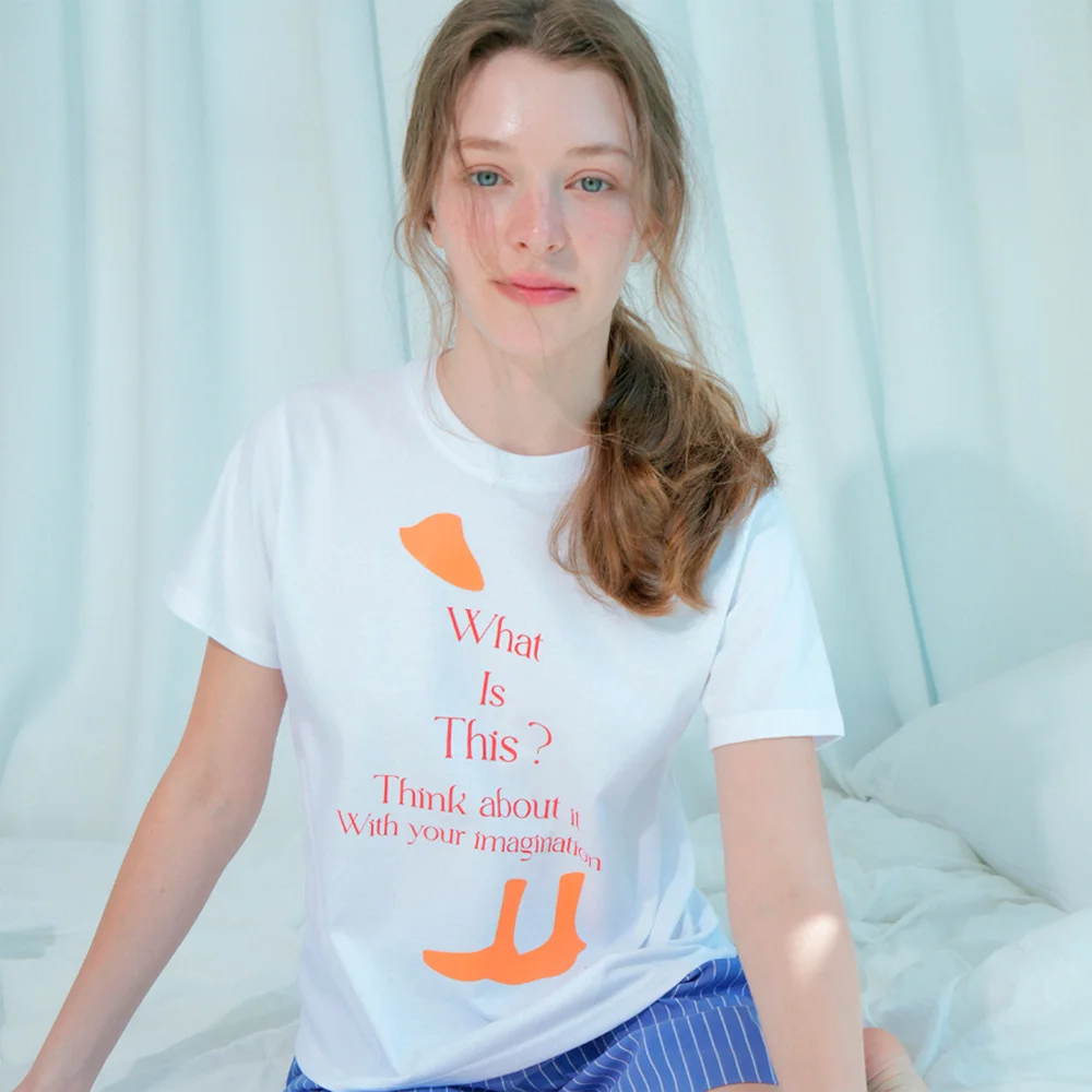 Duck Art Work Printing T-shirt (White)