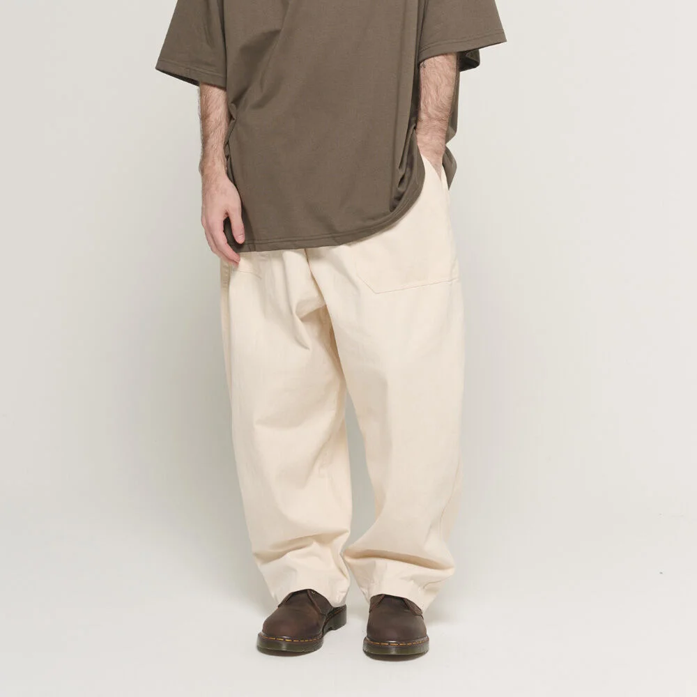 COTTON FATIGUE BANDING BALLOON PANTS (IVORY)
