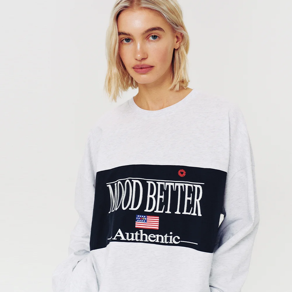 VINTAGE AUTHENTIC LONG SLEEVE WHITE MELANGE