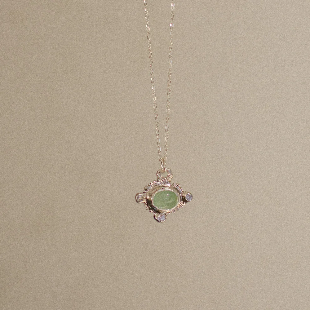 Leaf Rug Necklace 葉 粗紋底 頸鏈