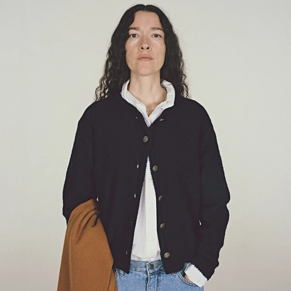 Blanche Wool Cardigan (Navy)