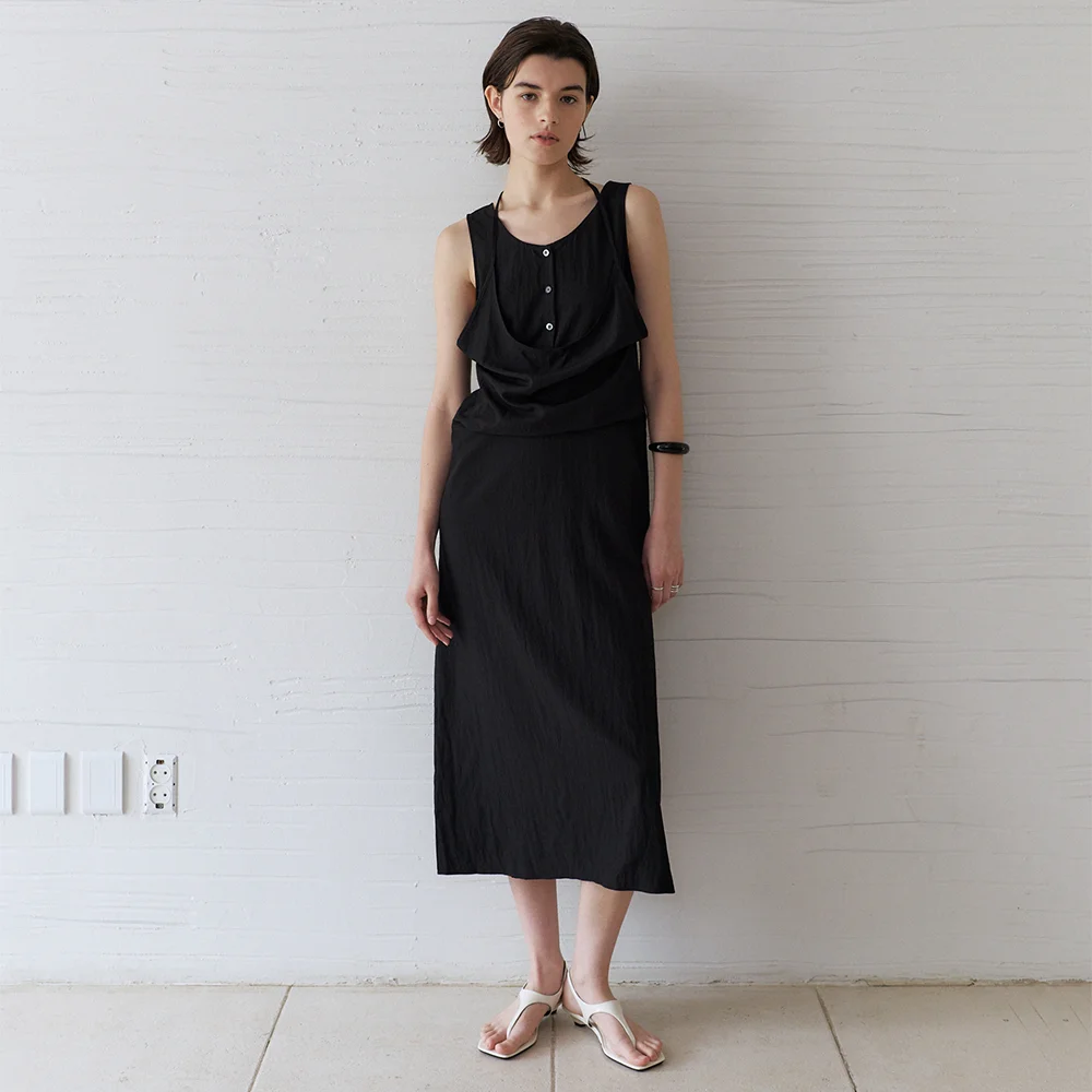Dual Halter Dress (Black)