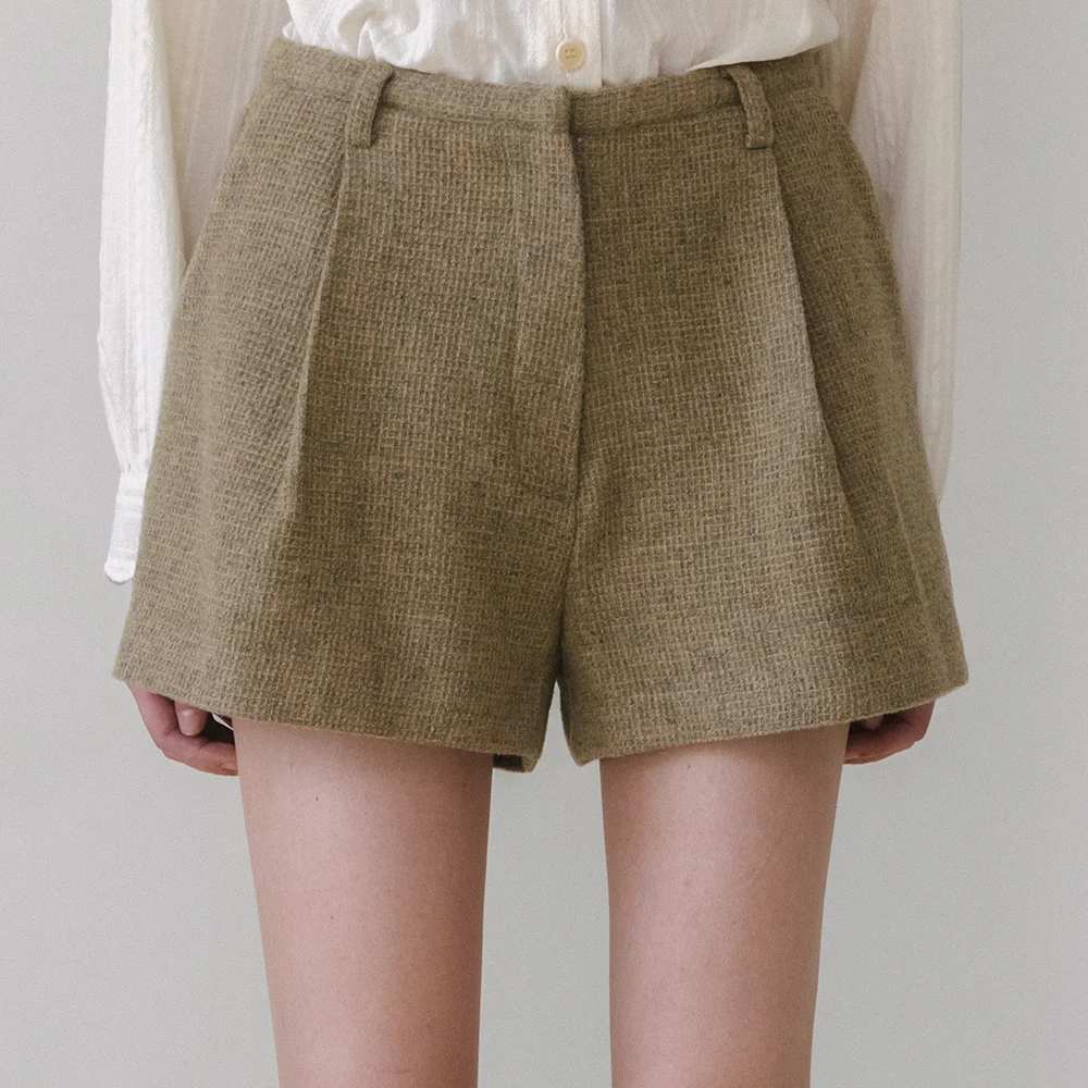 Prague wool short pants_beige