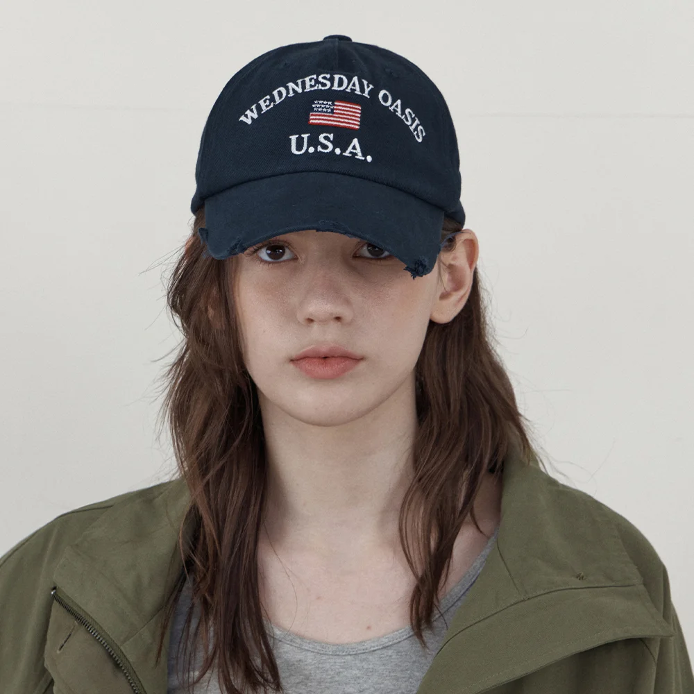 Flag Damage Ball Cap_NAVY(WB6AC07)