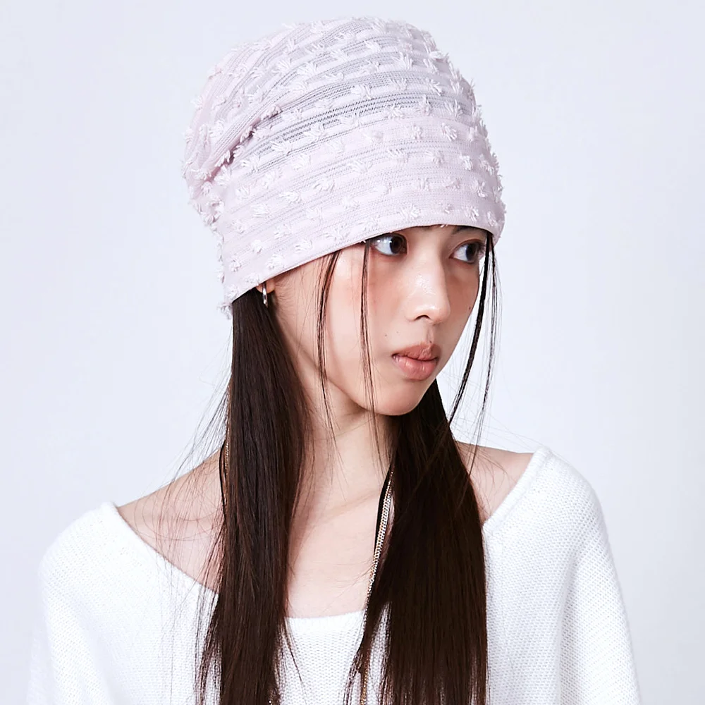 FLOWER BABY PINK BEANIE