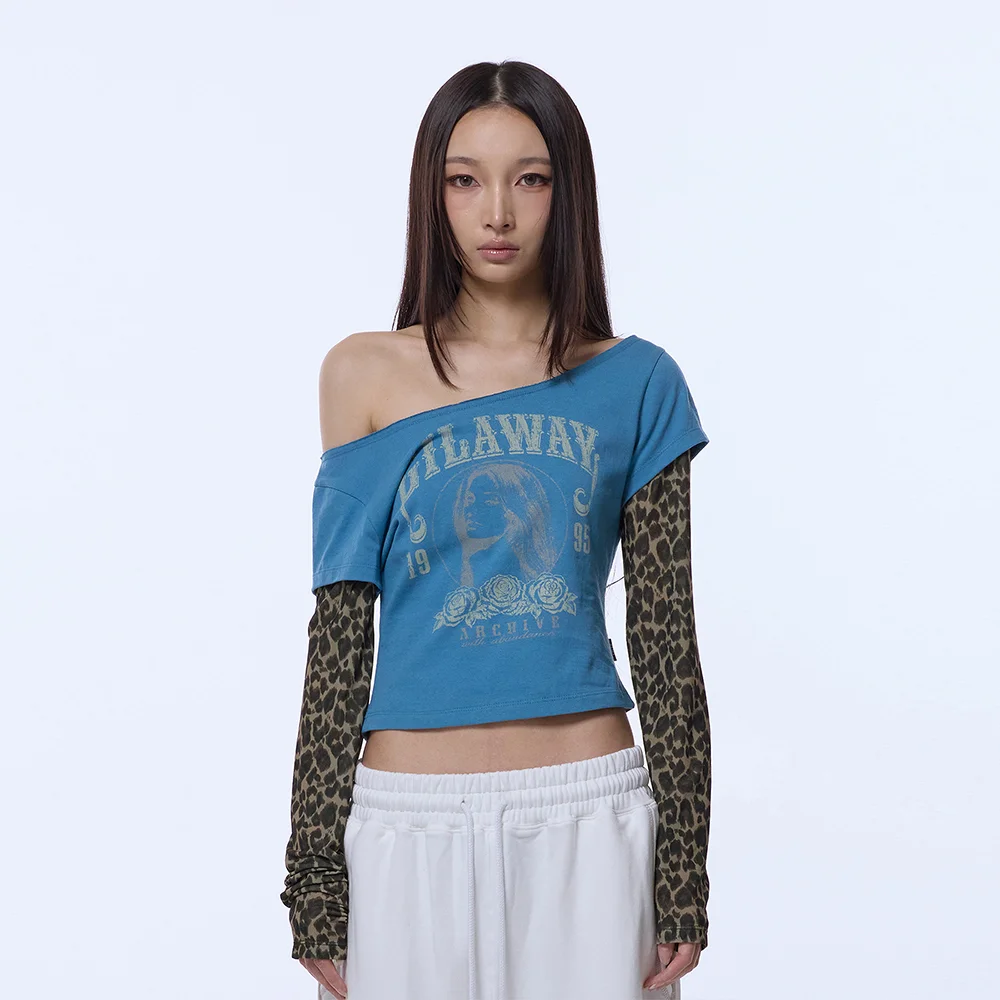 RUNAWAY GIRL LEOPARD LONG SLEEVE_BLUE