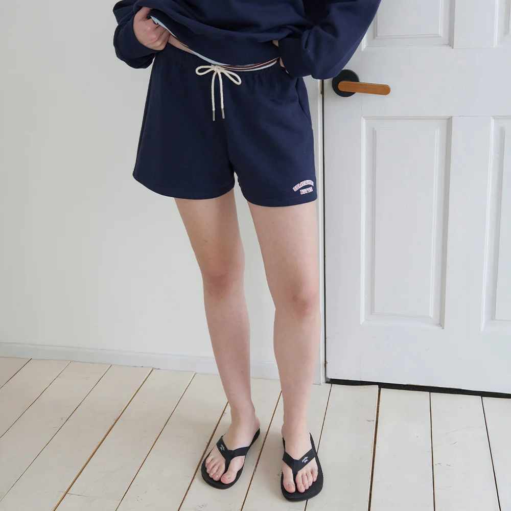 Vintage Square Logo Sweat Shorts - Navy