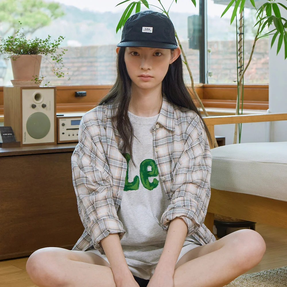 女裝 假日 格紋 襯衫 淺 綠色
