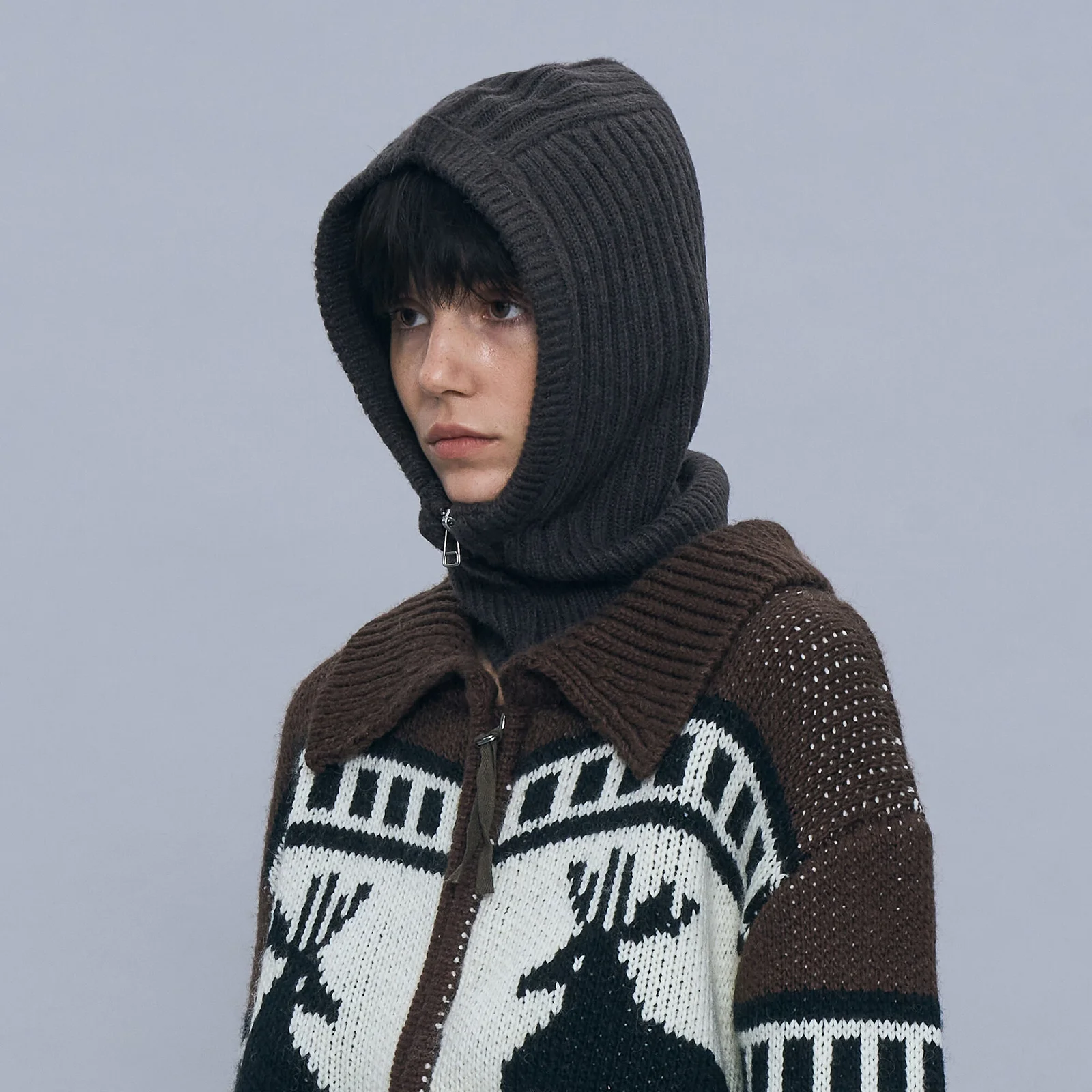 KNIT BALACLAVA_BROWN