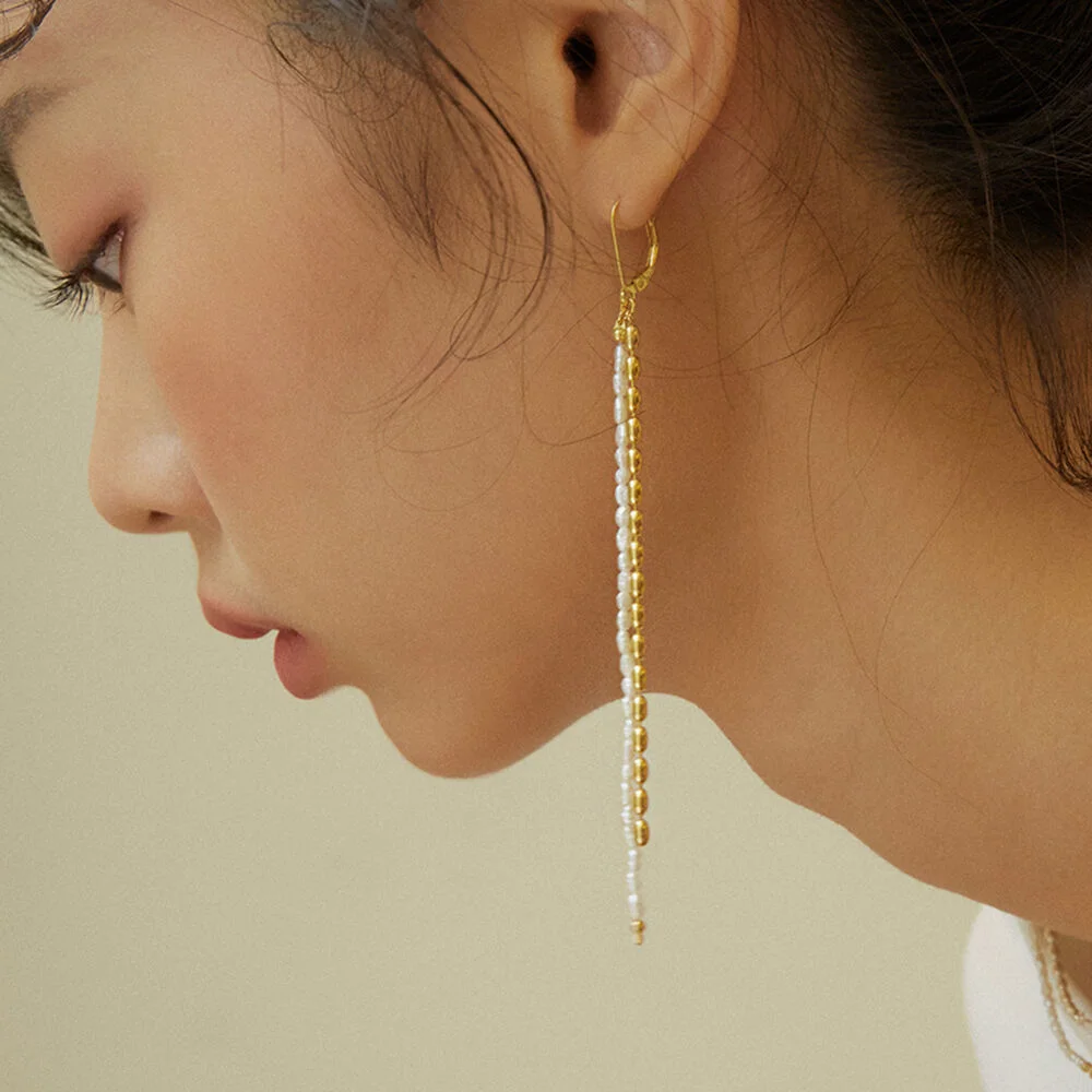 Pearl & oval clip earrings(珍珠橢圓夾式耳環)