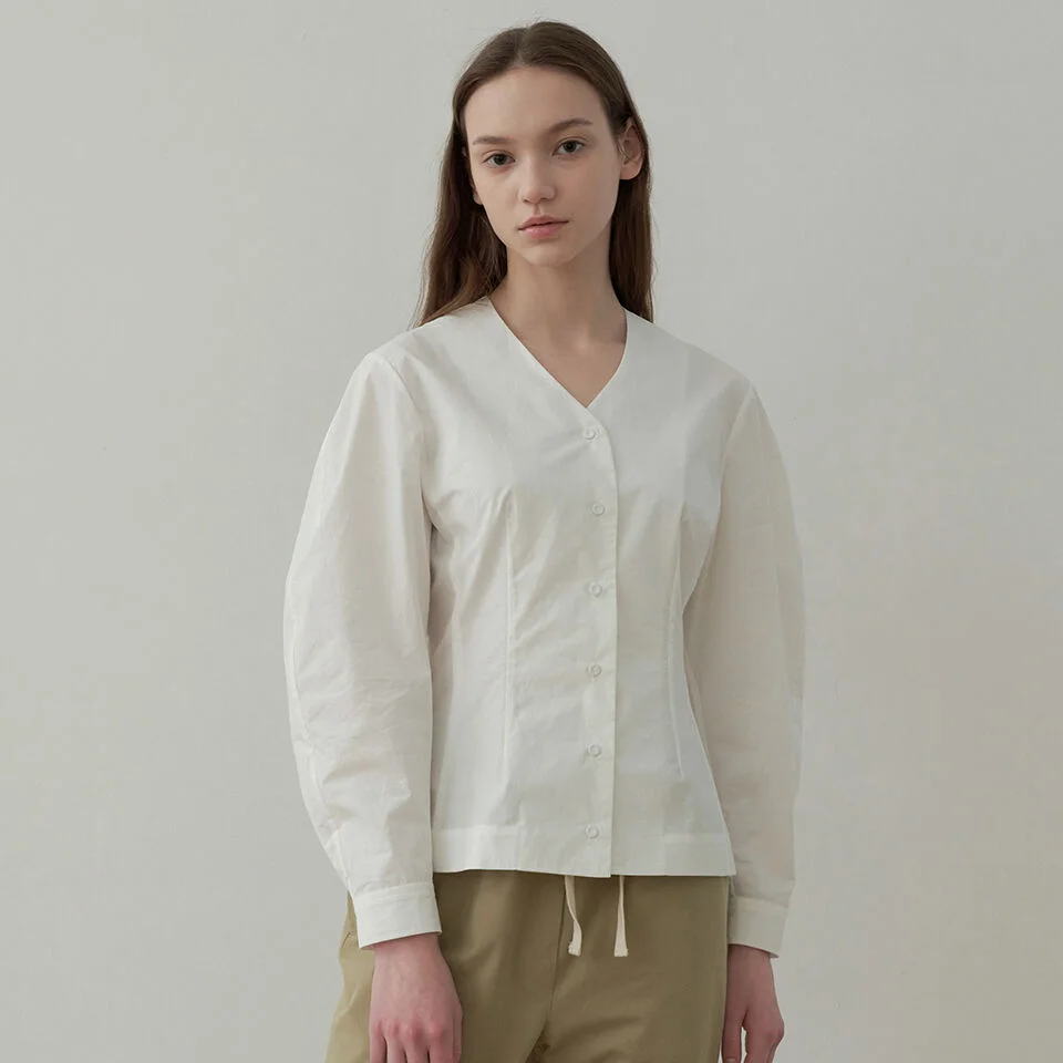 cotton silhouette blouse (white)