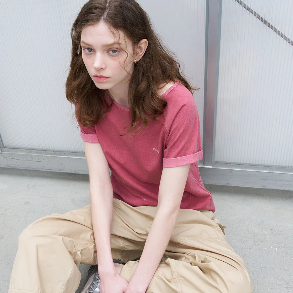 Pigment boatneck T-shirt _Red