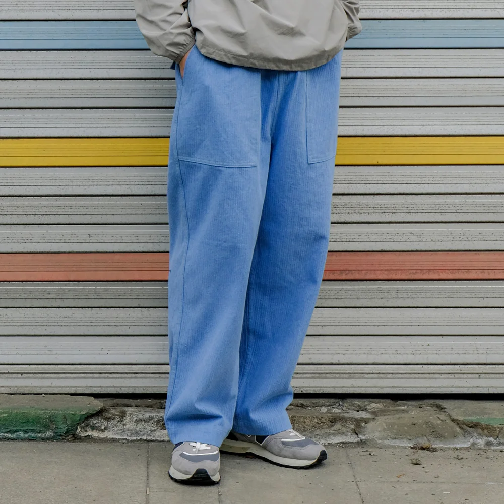 FATIGUE STRIPE DENIM PANTS (LIGHT BLUE)