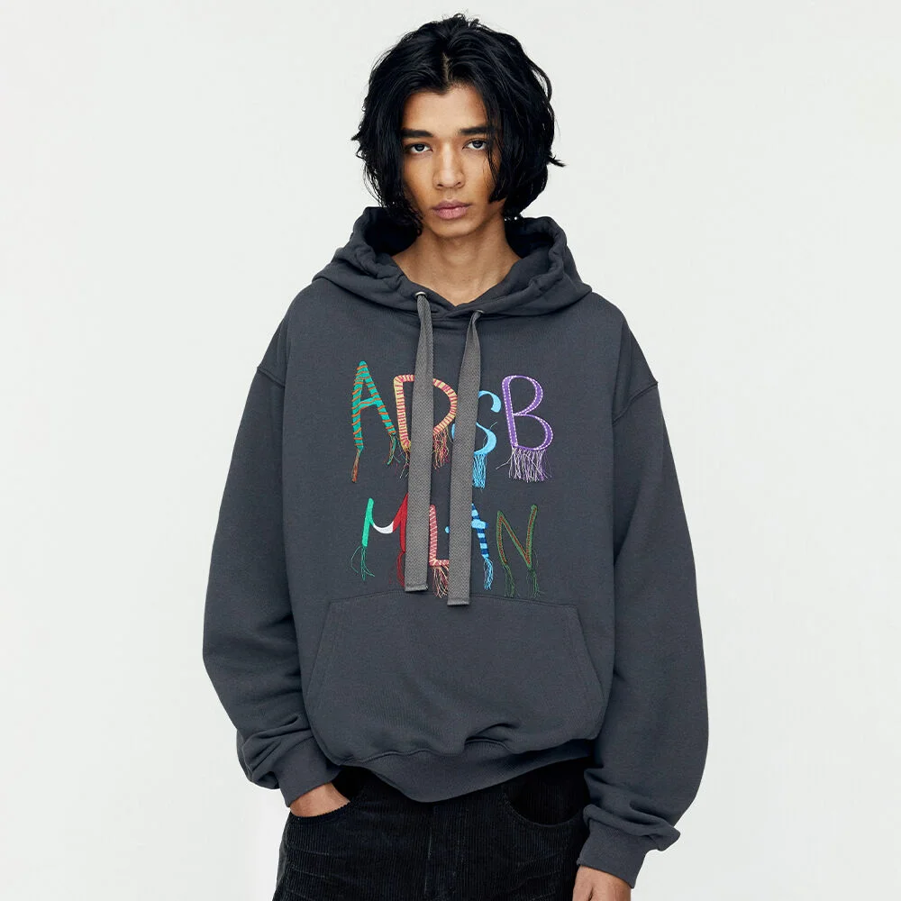 (ESSENTIAL) UNISEX ADSB MILAN EMBROIDERY HOODIE atb1148u(CHARCOAL)