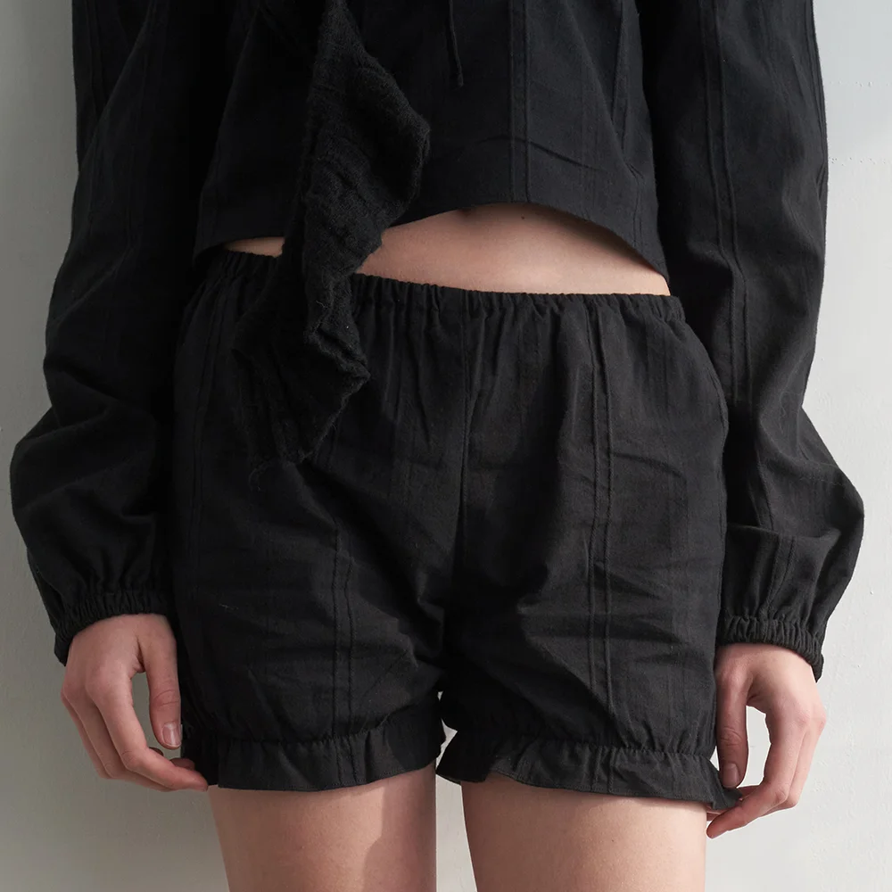 Mellow Cotton Bloomer Shorts - Black